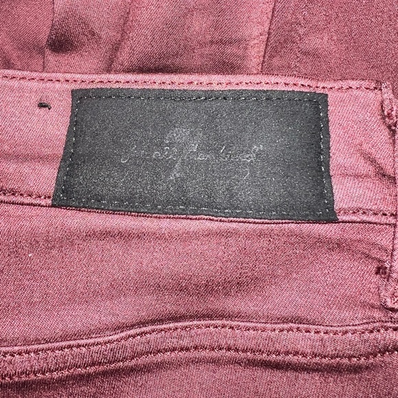 7 For All Mankind Live Sport Slimmy Burgundy Red Jeans Women Size 33 - Picture 5 of 7